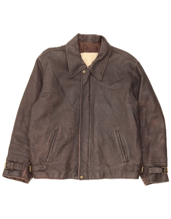 Jaqueta de couro masculina vintage Reino Unido 40 grande couro marrom