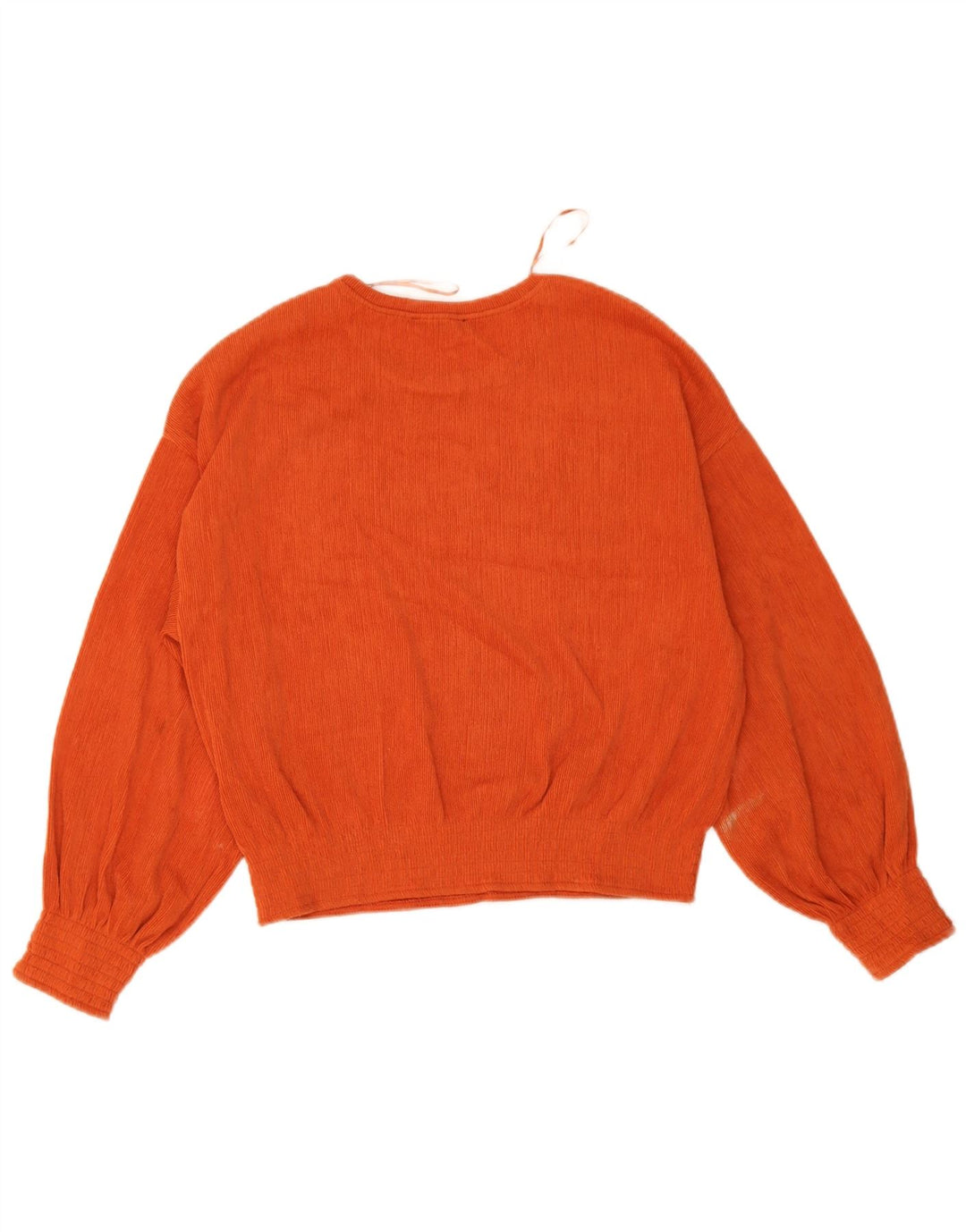 Blusa feminina Zara manga comprida oversized UK 10 pequena laranja poliéster