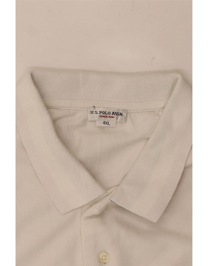 U.S. POLO ASSN. Mens Polo Shirt 4XL White Cotton Vintage U.S. Polo Assn. and Second-Hand U.S. Polo Assn. from Messina Hembry 