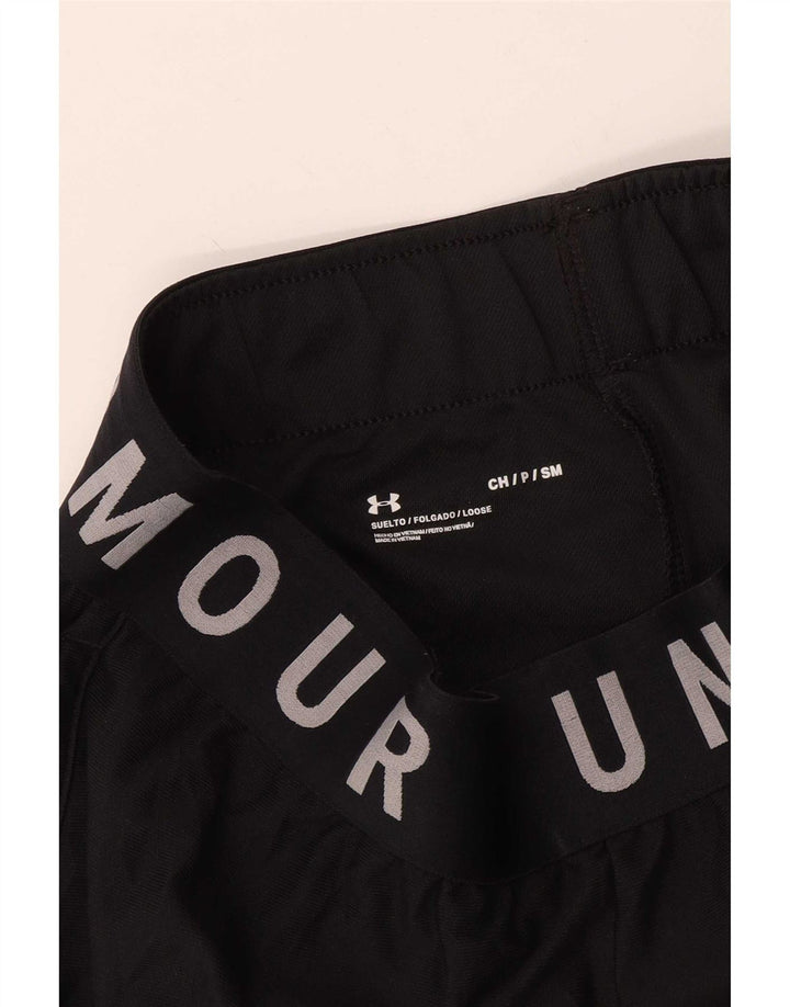 Shorts esportivos gráficos masculinos Under Armour pequenos pretos