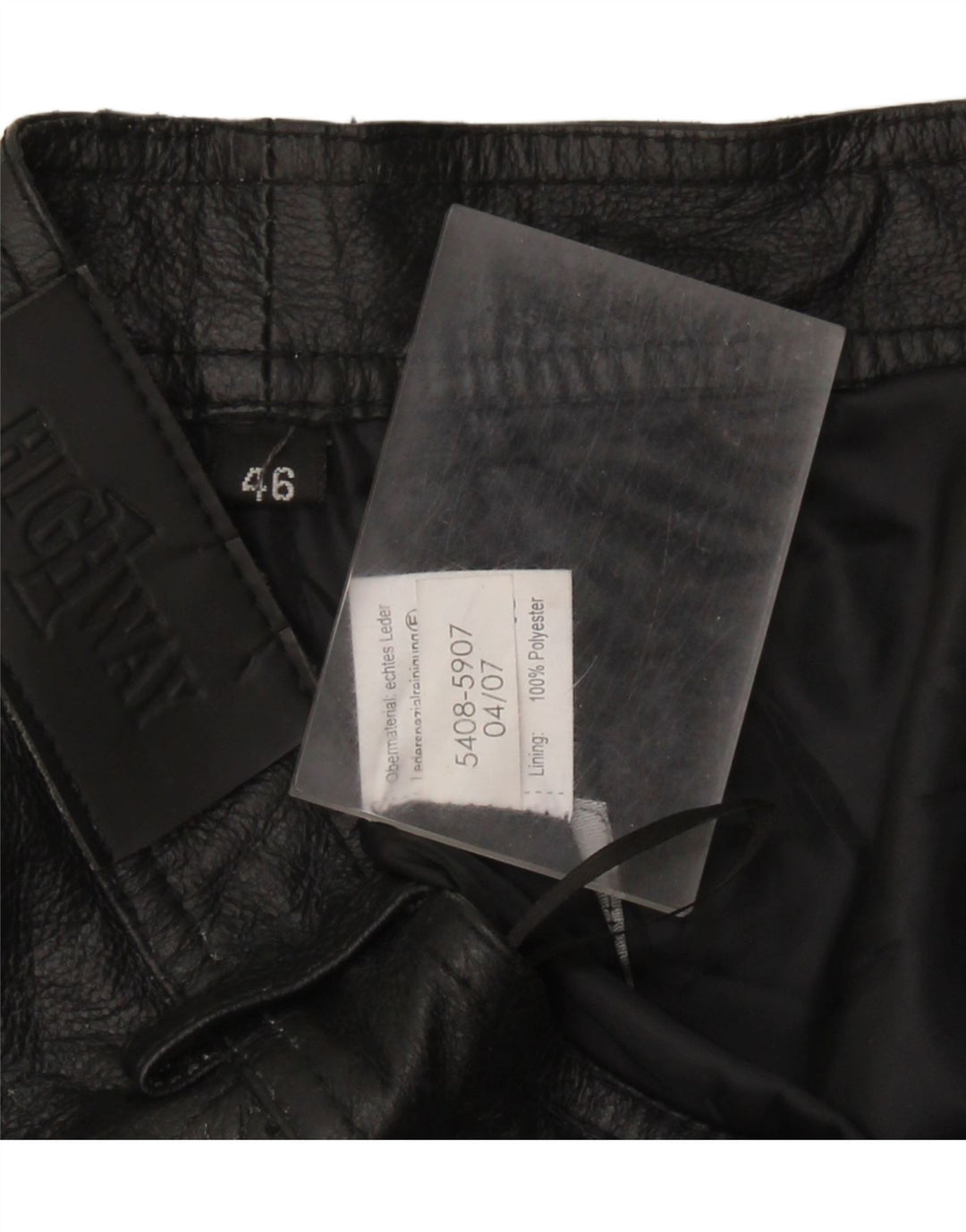 Calça feminina de couro reto HIGHWAY 1 EU 46 XL W38 L32 couro preto