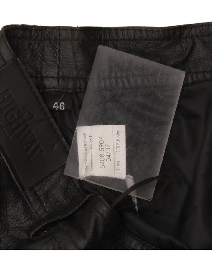 Calça feminina de couro reto HIGHWAY 1 EU 46 XL W38 L32 couro preto