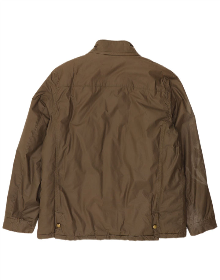 Jaqueta utilitária masculina John Rocha UK 40 grande algodão cáqui