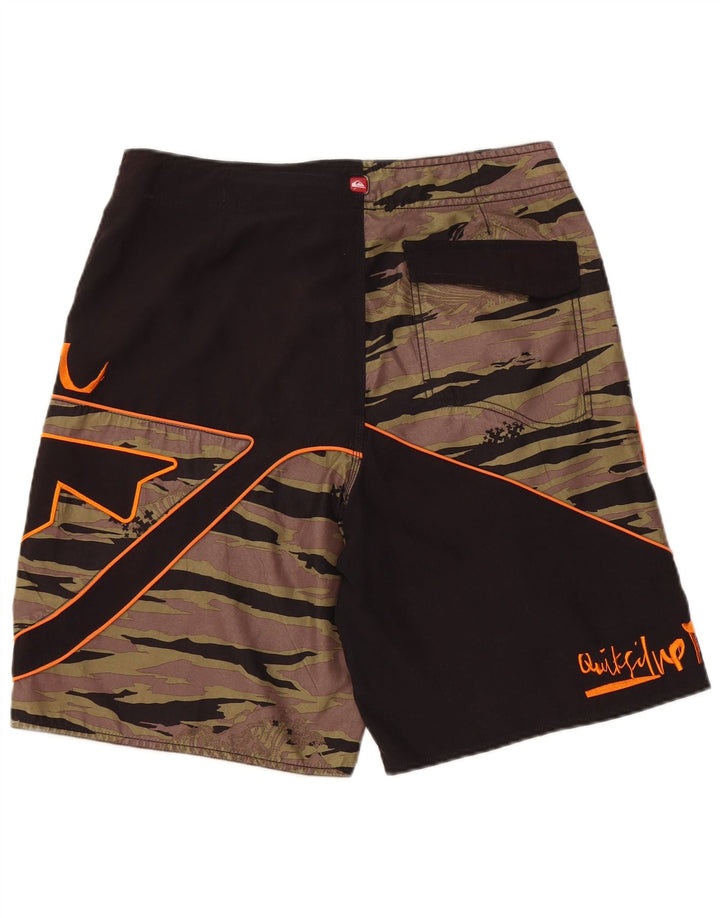Quiksilver Mens Graphic Natação Shorts Médio Poliéster Preto