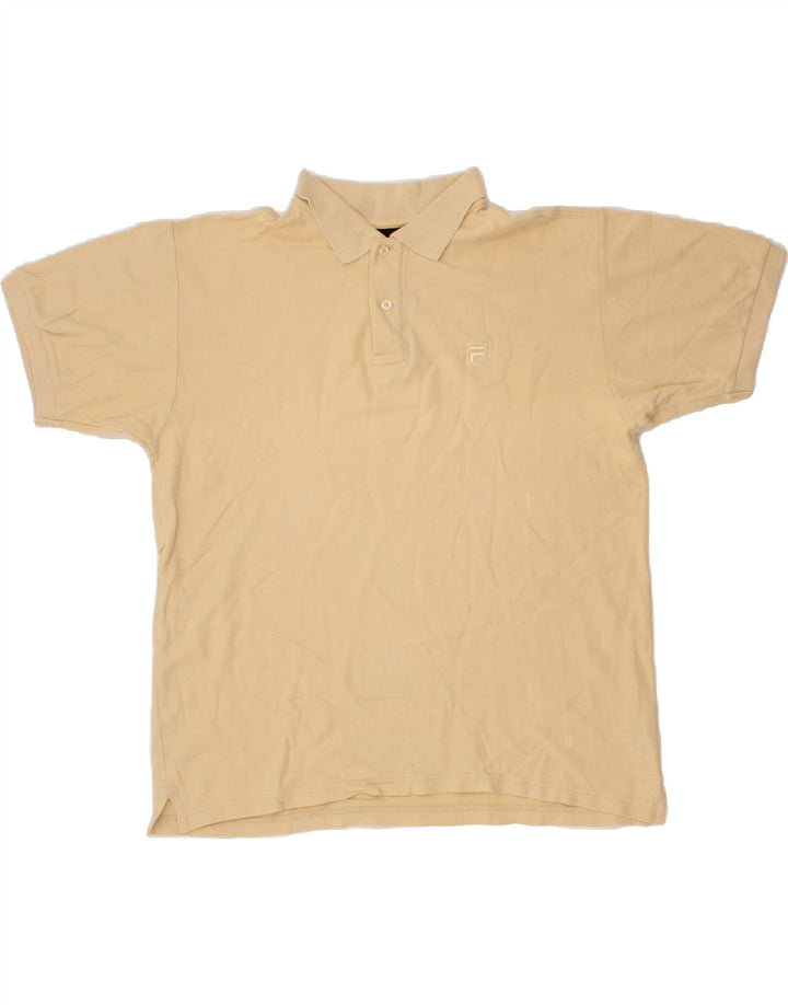 FILA Mens Polo Shirt Large Beige Cotton Vintage Fila and Second-Hand Fila from Messina Hembry 
