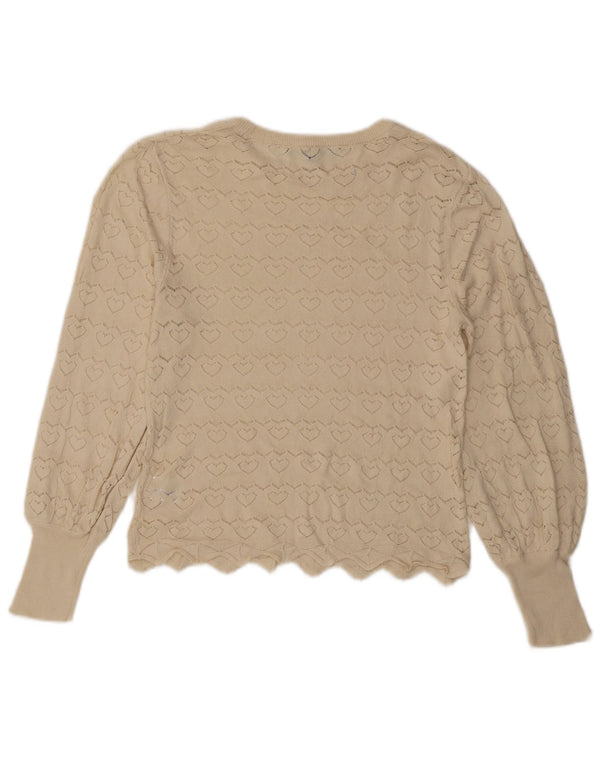 Crew Clothing Suéter feminino com gola canoa UK 14 Médio Off White