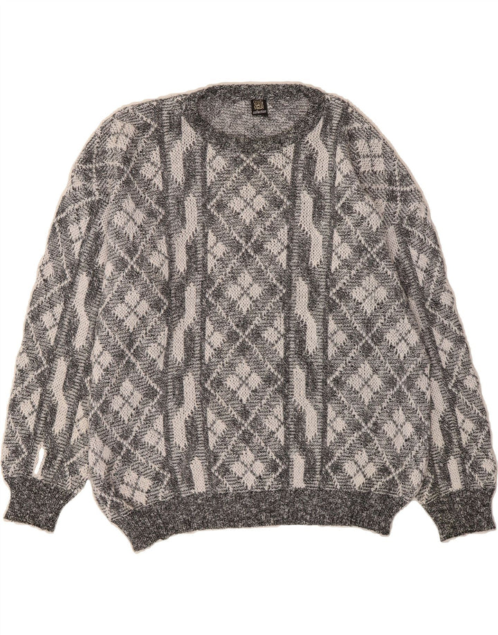 COLLECTION Mens Crew Neck Jumper Sweater 2XL Grey Argyle/Diamond Cotton Vintage Collection and Second-Hand Collection from Messina Hembry 