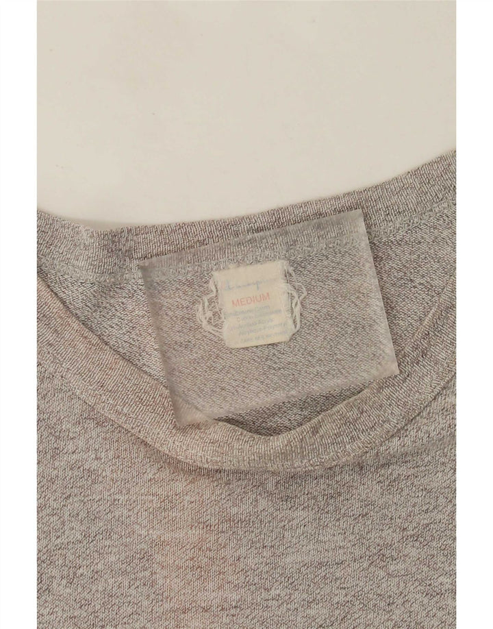 Camiseta Champion masculina gráfica Top algodão cinza médio