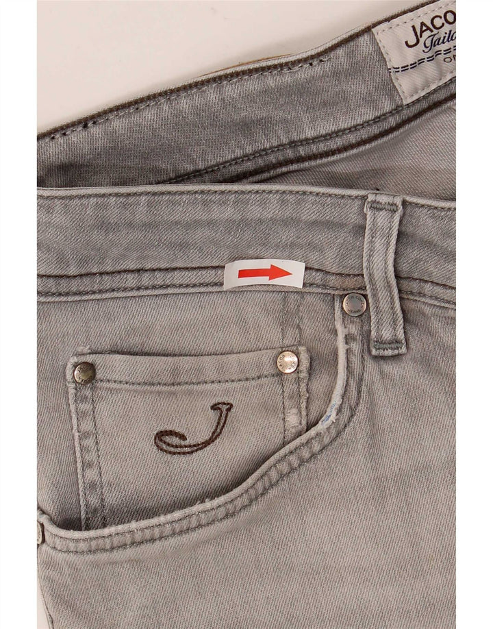 Jacob Cohen Mens Jeans Slim W34 L30 Algodão Cinza