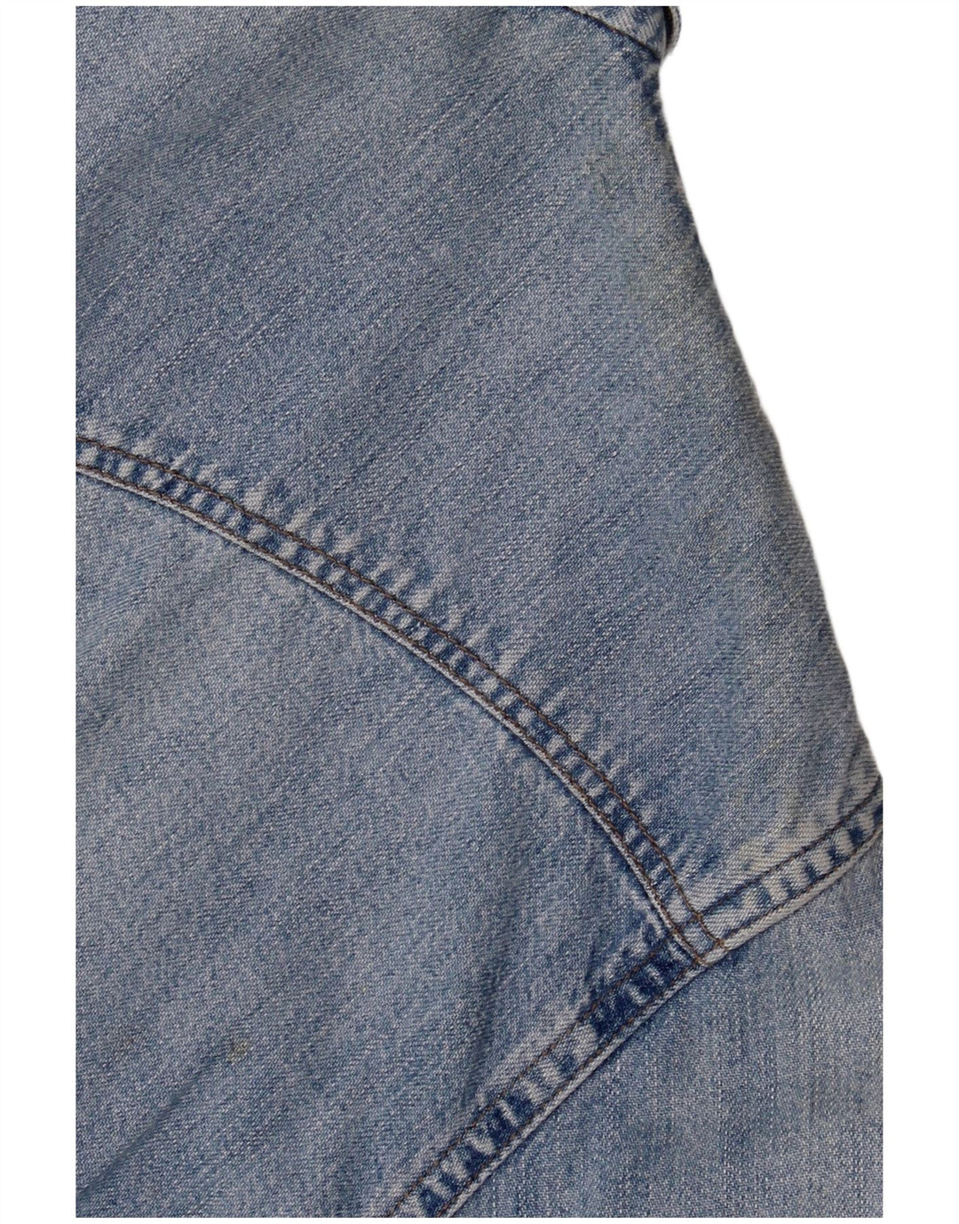 Camisa jeans feminina BENETTON Reino Unido 14 algodão azul médio