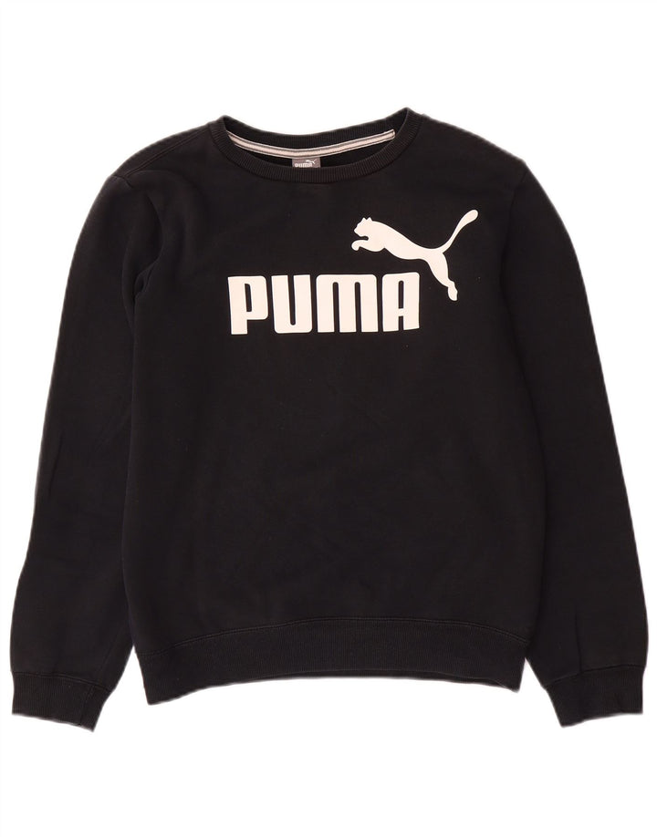 Suéter gráfico PUMA para meninas 13-14 anos algodão preto