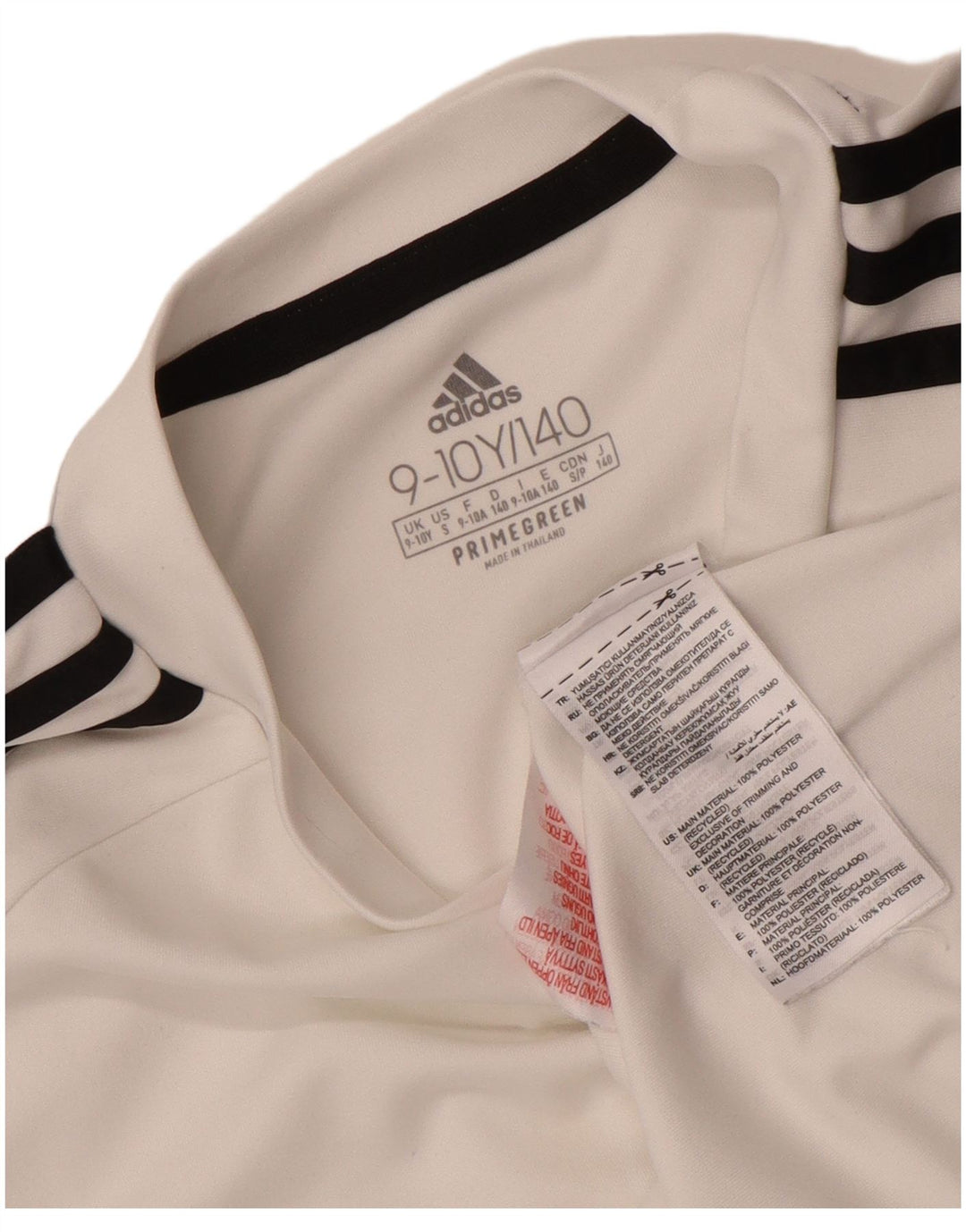 Camiseta Adidas Boys Aeroready Top 9-10 Anos Poliéster Branco
