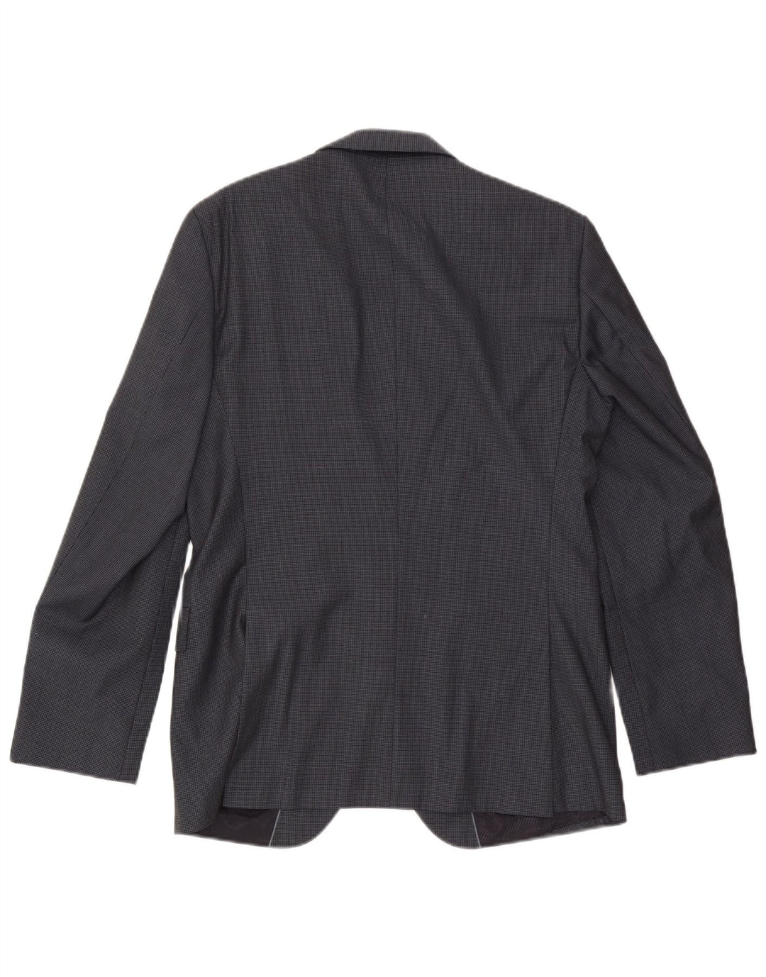 Jaqueta Blazer Masculina Hugo Boss com 2 Botões EU 48 Lã Houndstooth Cinza Médio