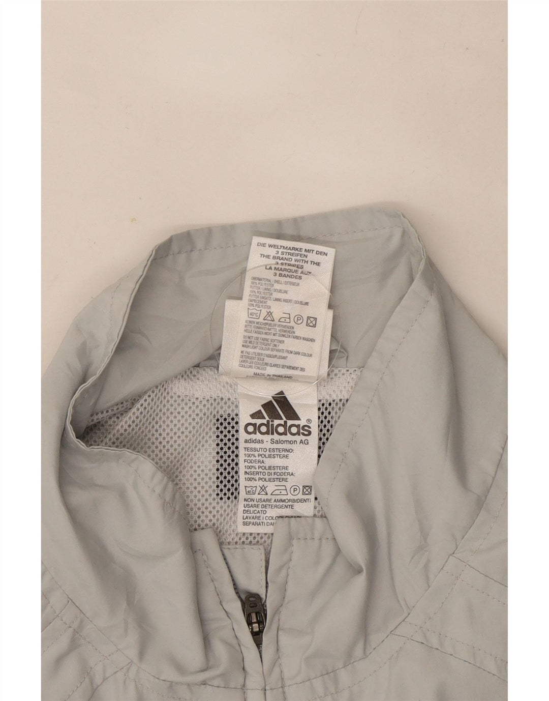 Adidas Mens Tracksuit Top Jacket UK 40/42 Cinza Médio Colourblock Poliéster