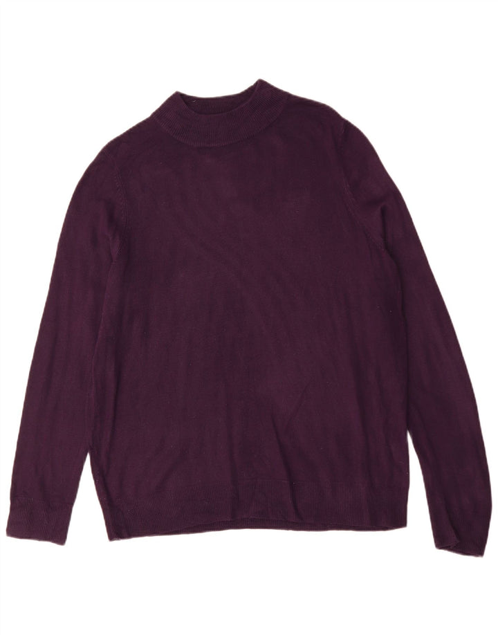 MARKS & SPENCER Suéter masculino com gola tartaruga médio roxo