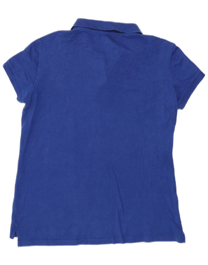 Camisa polo feminina Lacoste tamanho 42 grande algodão azul