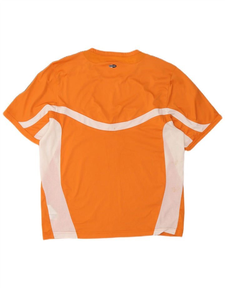 ADIDAS Mens Climacool T-Shirt Top Grande Laranja Colourblock Poliéster