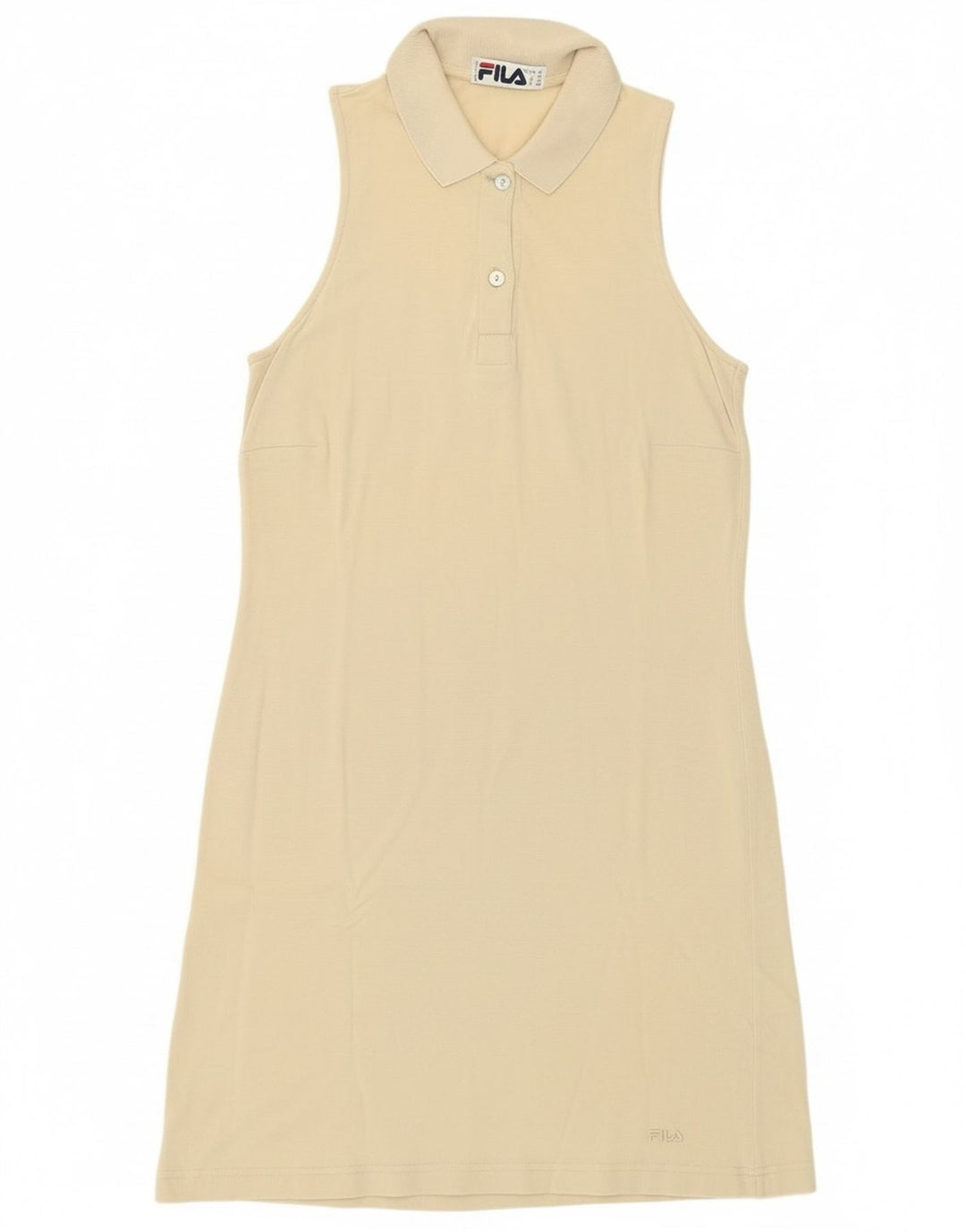 Vestido polo feminino Fila sem mangas IT 44 algodão bege médio
