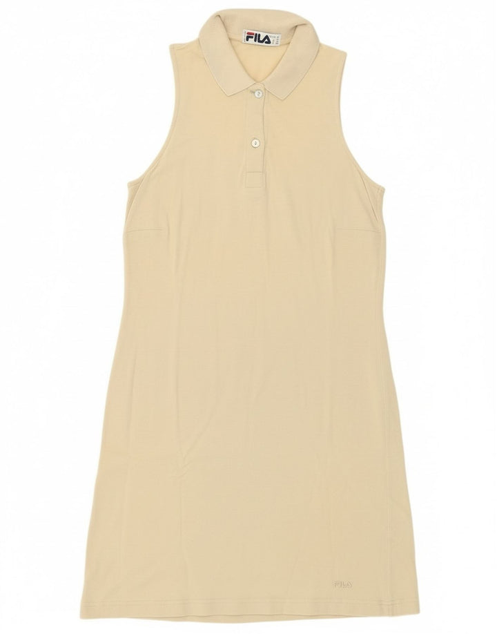 Vestido polo feminino Fila sem mangas IT 44 algodão bege médio