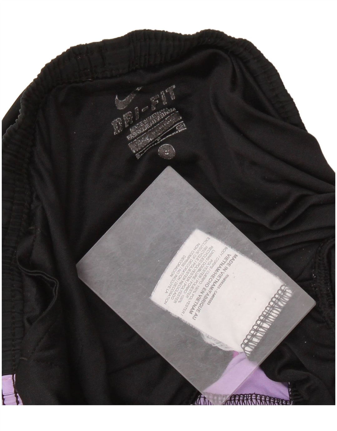 Shorts esportivo feminino NIKE Dri Fit UK 10 pequeno preto colorblock poliéster