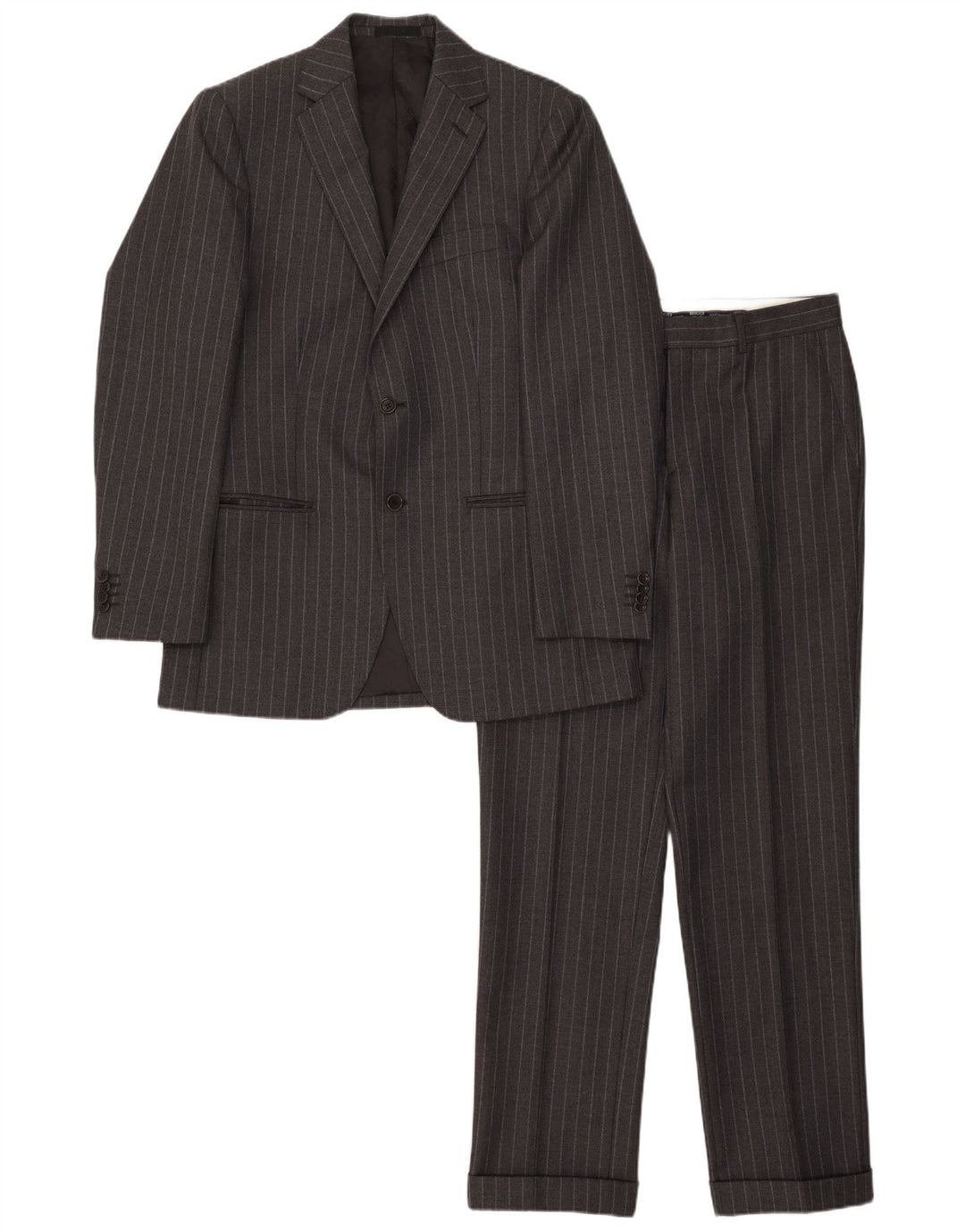 Boggi terno masculino com 2 botões IT 48 médio W31 L32 cinza risca de giz lã