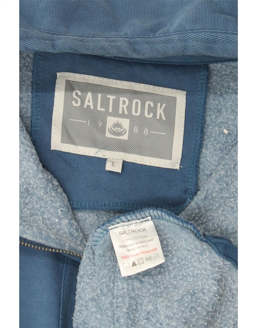 Moletom masculino Saltrock com zíper e gola alta de algodão azul