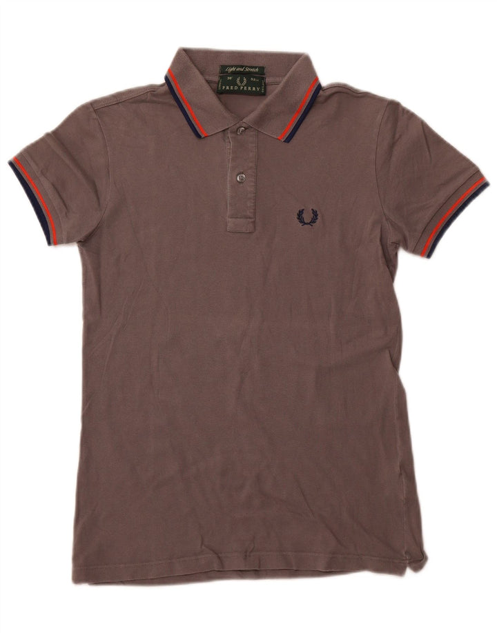 Camisa pólo masculina FRED PERRY pequena algodão cinza