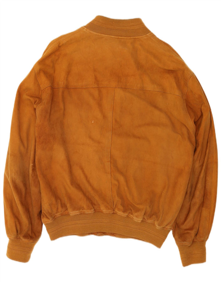 Jaqueta bomber masculina VINTAGE de camurça UK 42 XL bege