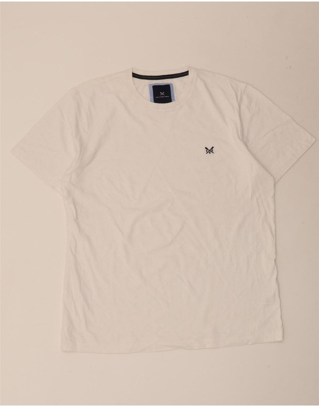 Camiseta masculina Crew Clothing Top grande algodão branco