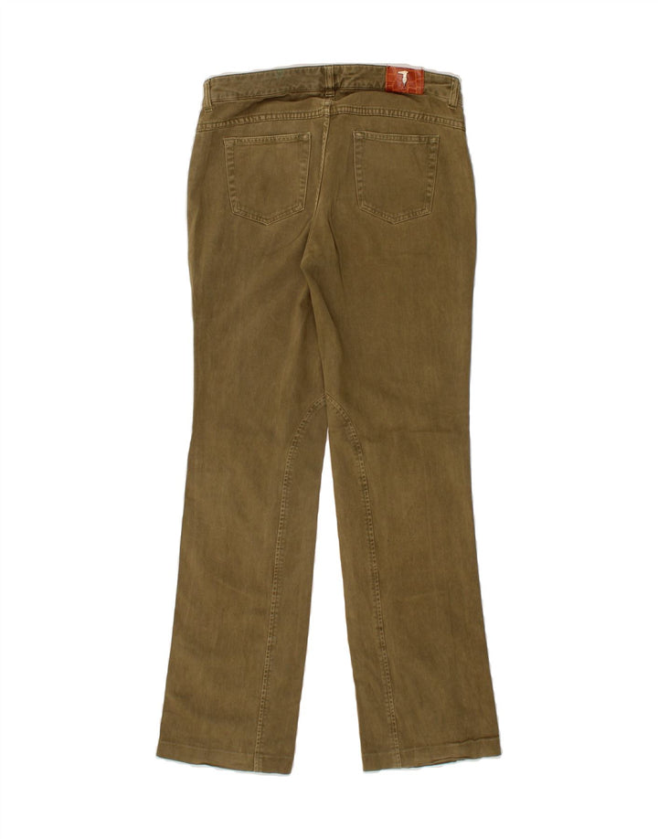 TRUSSARDI Womens Straight Casual Trousers W30 L30 Khaki Vintage Trussardi and Second-Hand Trussardi from Messina Hembry 