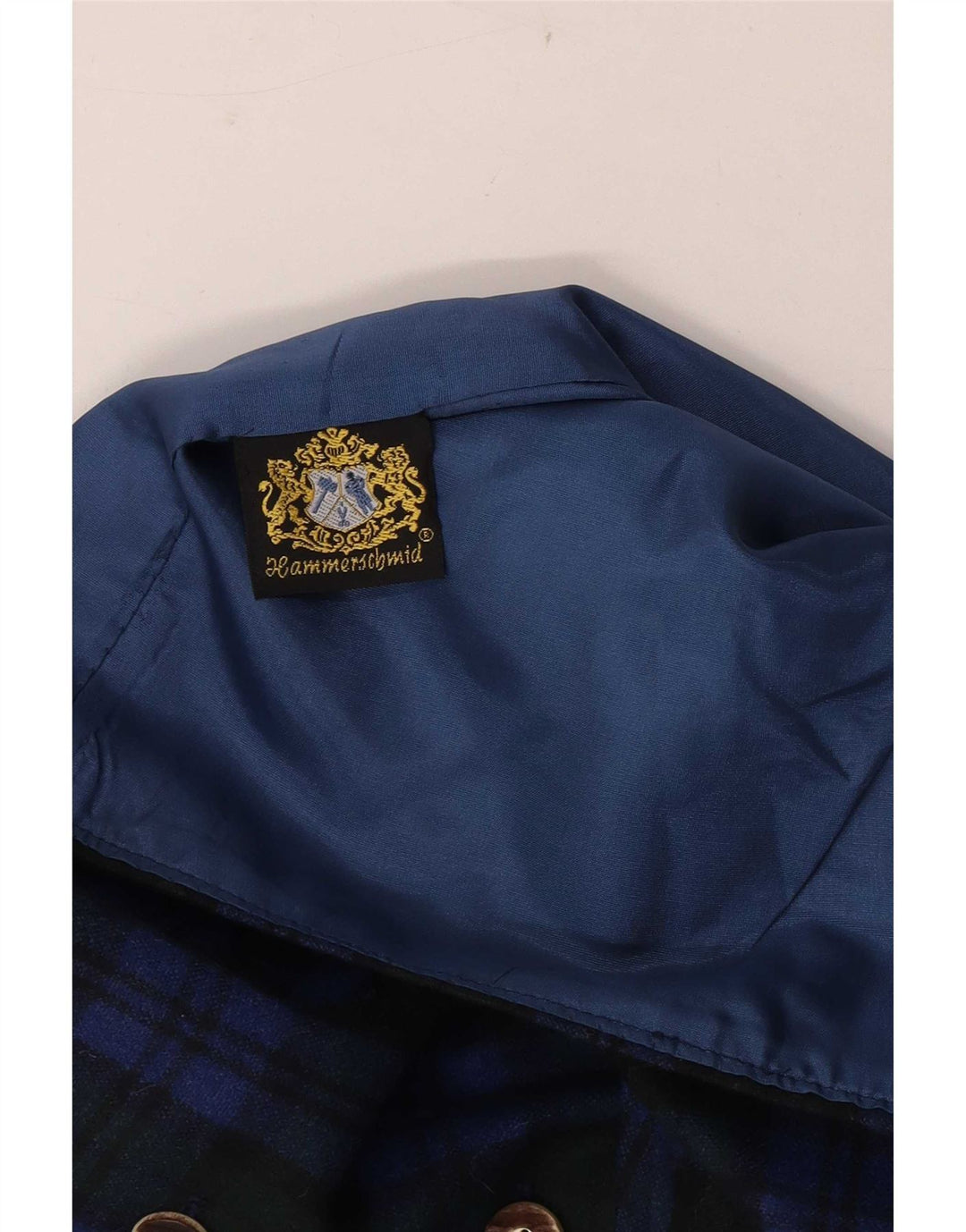 Colete feminino Hammerschmid UK 18 XL azul xadrez lã virgem