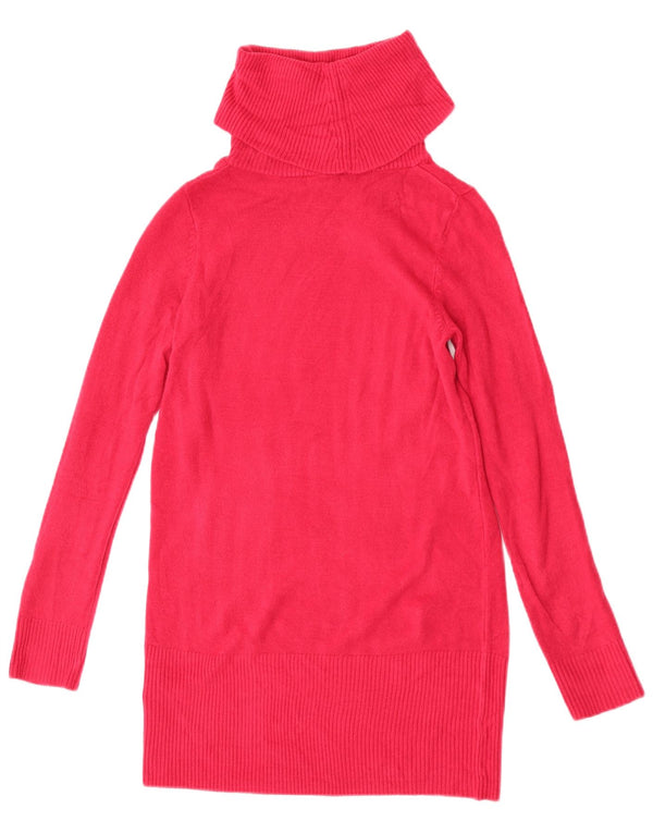 Vestido suéter feminino Marks & Spencer com gola redonda e manga comprida Reino Unido 10 pequeno rosa