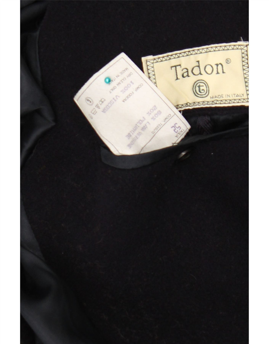 Tadon Mens Duffle Coat IT 52 XL Lã Virgem Azul Marinho