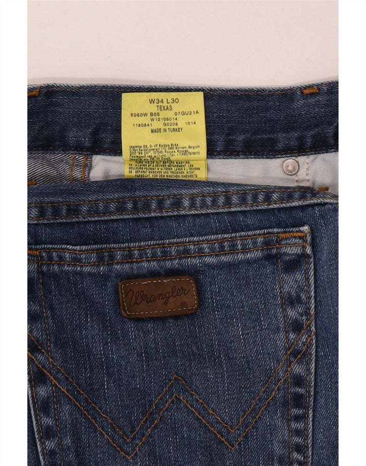 Wrangler Masculino Texas Straight Jeans W34 L30 Azul Algodão
