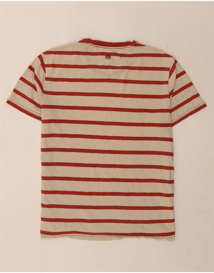 Camiseta masculina Fat Face Top de algodão listrado bege médio