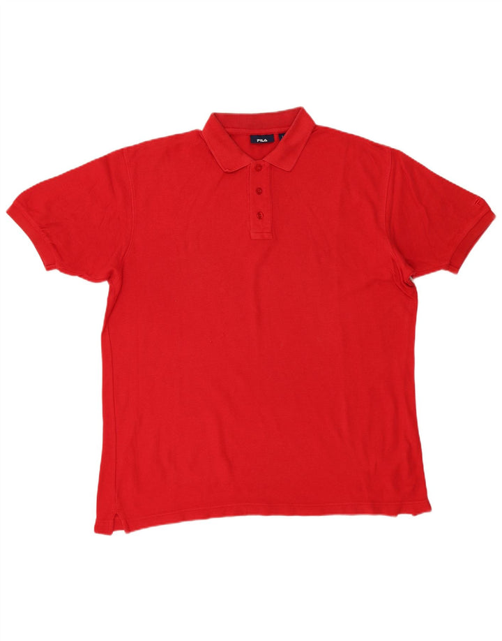 Camisa polo masculina Fila grande algodão vermelho