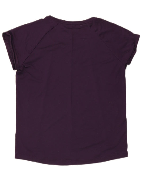 Adidas Womens Climalite T-Shirt Top UK 12/14 Médio Roxo Poliéster