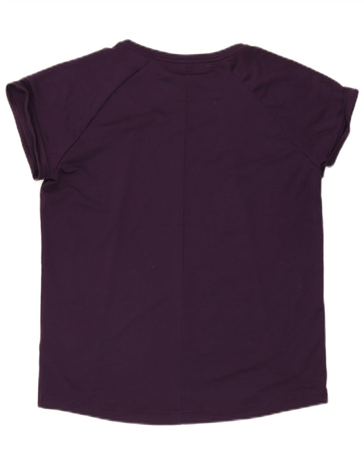 Adidas Womens Climalite T-Shirt Top UK 12/14 Médio Roxo Poliéster