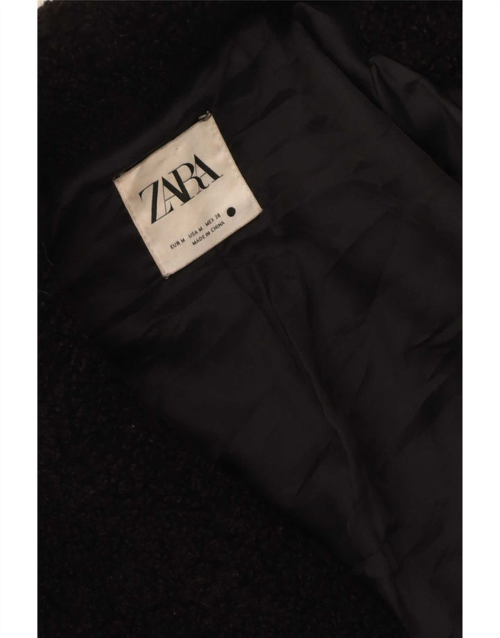 Zara Jaqueta Bolero Feminina Oversized Pele Sintética Reino Unido 14 Médio Preto