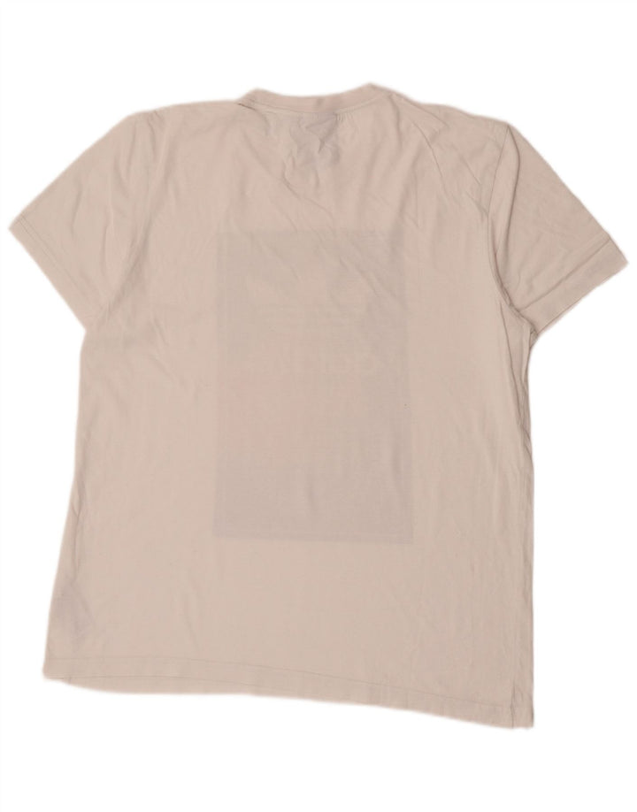 Adidas Mens Graphic T-Shirt Top Grande Algodão Branco