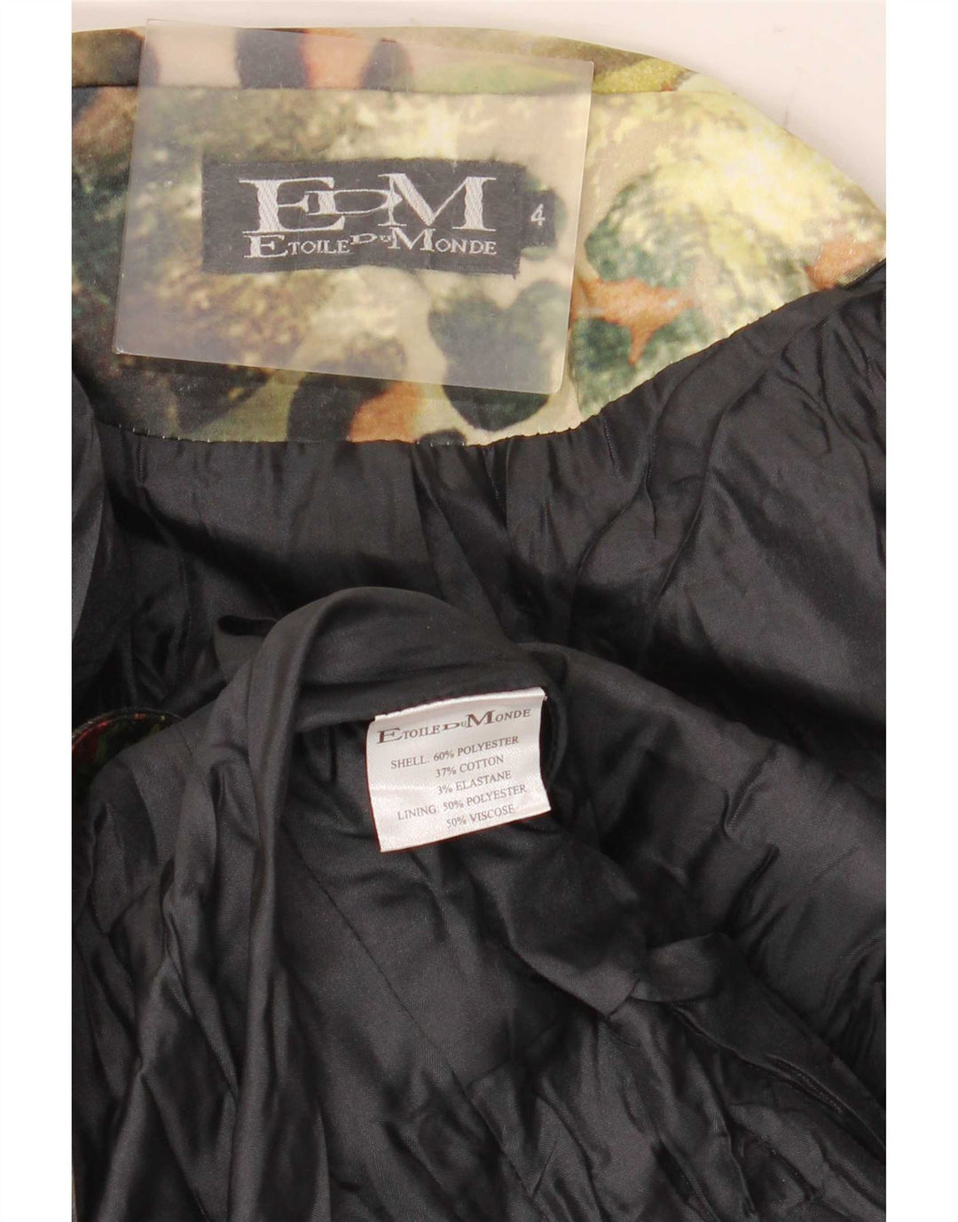 Jaqueta blazer feminina Etoile Du Monde Reino Unido 10 pequena estampa animal multicolorida