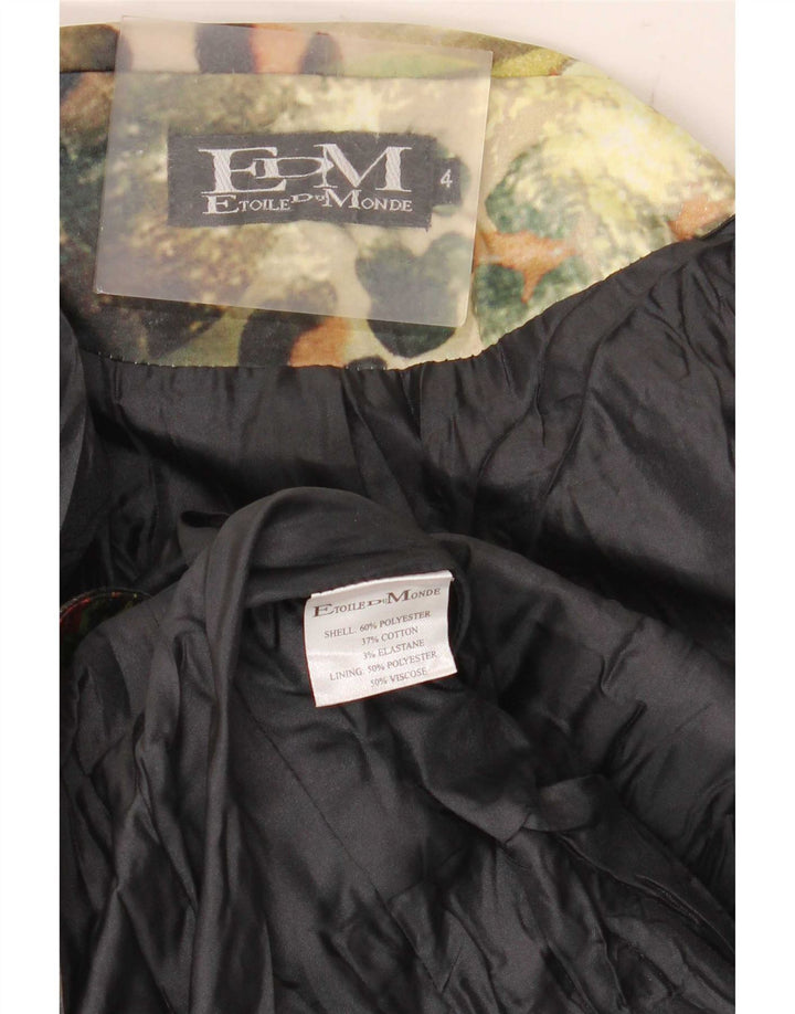 Jaqueta blazer feminina Etoile Du Monde Reino Unido 10 pequena estampa animal multicolorida
