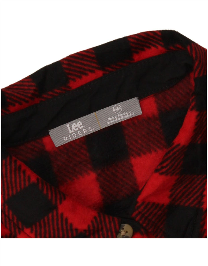 Lee Womens Riders Fleece Shirt UK 14 Médio Vermelho Gingham