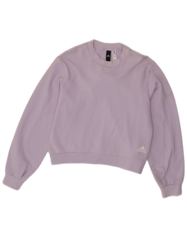 Adidas Womens Oversized Sweatshirt Jumper UK 4/6 XS Lilás Algodão