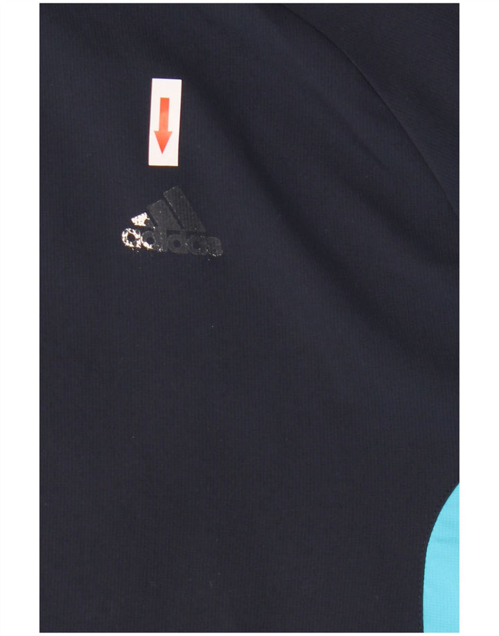 Adidas Jaqueta Masculina Climalite Tamanho Grande Azul Marinho com Blocos de Cor