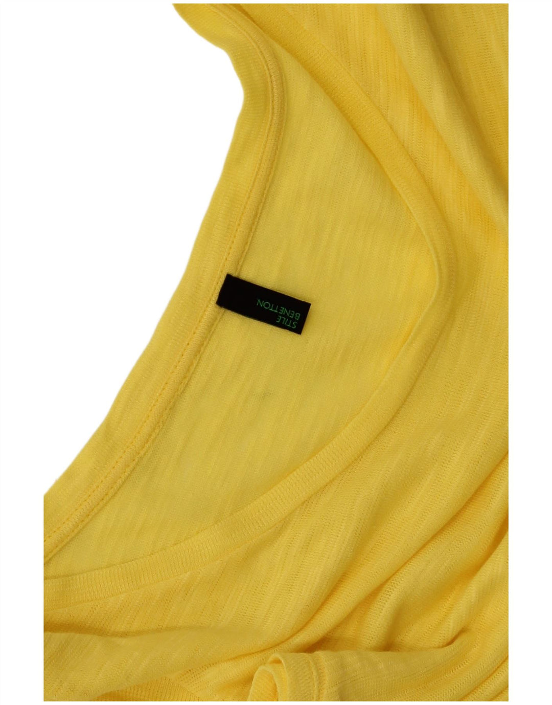 Colete feminino Benetton UK 8 pequeno amarelo