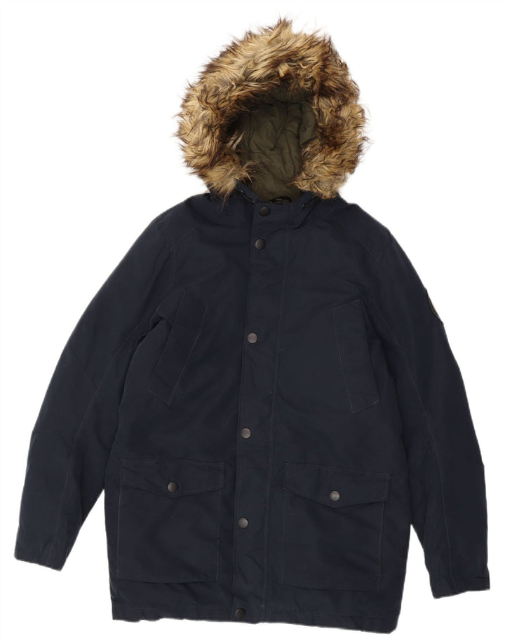 Jaqueta Parka com capuz para meninos Jack & Jones 13-14 anos azul marinho