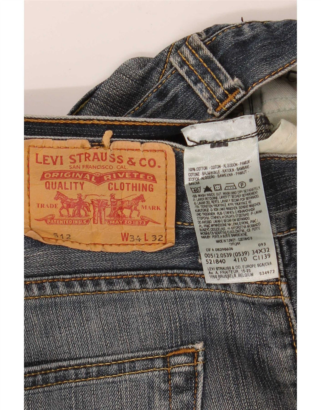 Levi's Masculino 512 Bootcut Jeans W34 L32 Azul Algodão