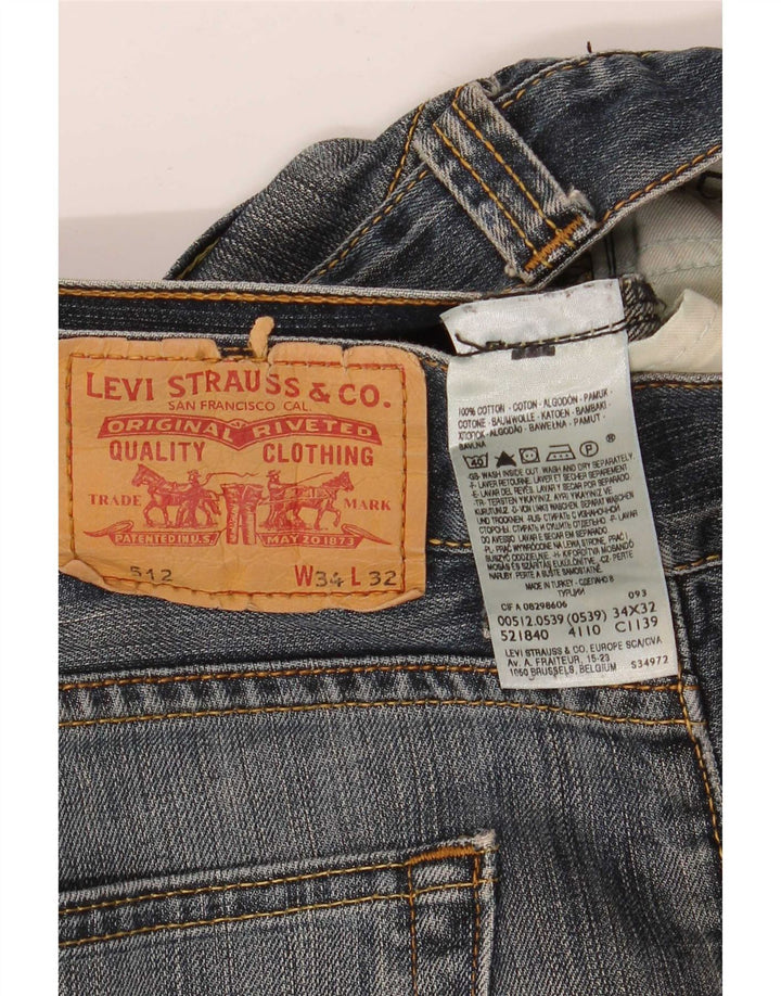 Levi's Masculino 512 Bootcut Jeans W34 L32 Azul Algodão