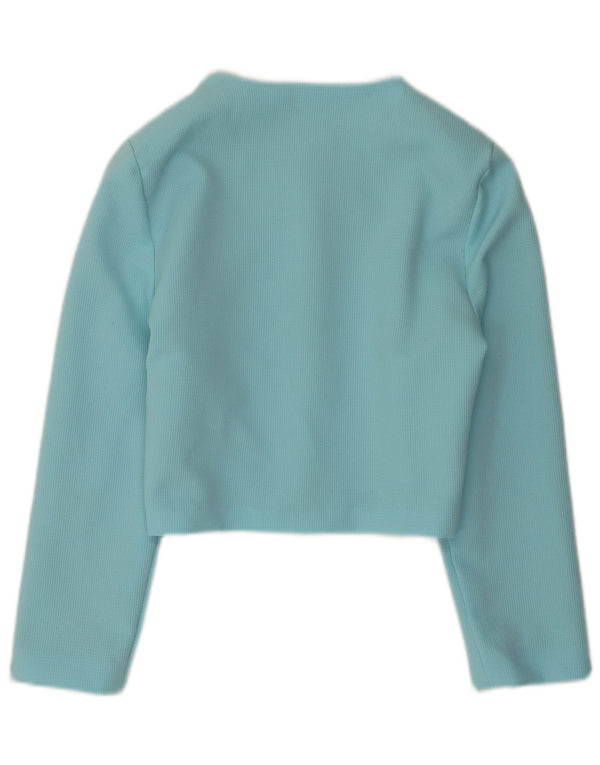 Jaqueta Bolero Vintage Feminina UK 10 Pequena Azul